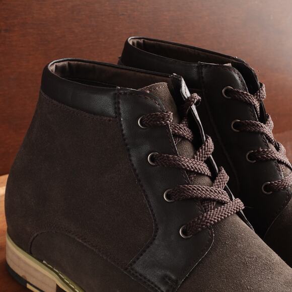 Calto Boots Mens Size 6.5 Brown Elevator Height Increasing Chukka Ankle Casual - Picture 5 of 13